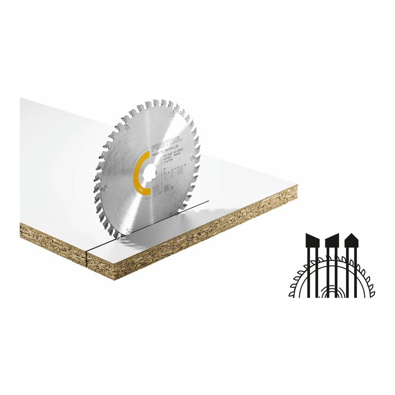 Festool 205553 Fine Tooth Saw Blade HW 160x1,8x20 WD42 Wood Fine Cut, Silver,Yellow