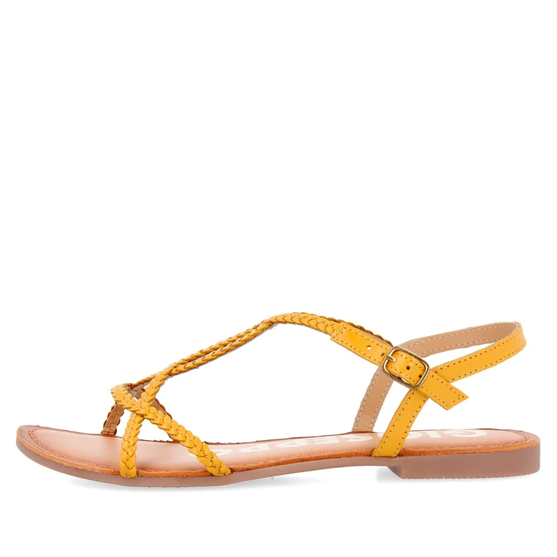 Gioseppo Sandalia de vestir Gioseppo OSSIAN 35 EU, Flat Sandal, Mostaza, - Image 1