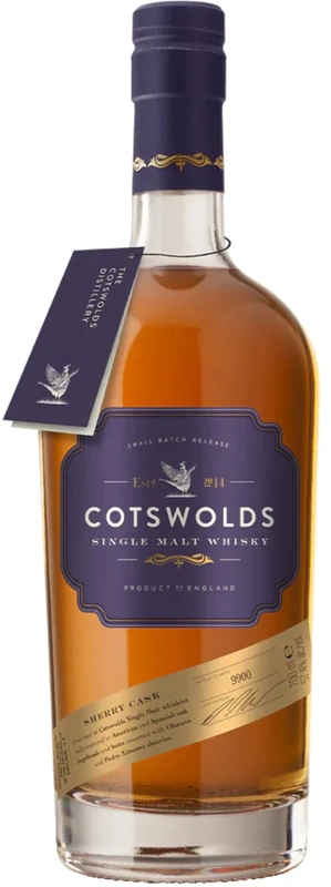 Cotswolds Distillery | Sherry Cask Single Malt with Gift Box | 70cl | 57.4% vol | Non-Chill Filtered | Luxurious Whisky Full of Dried Fruits, Chocolate and a Touch of Spice | Enjoy Neat