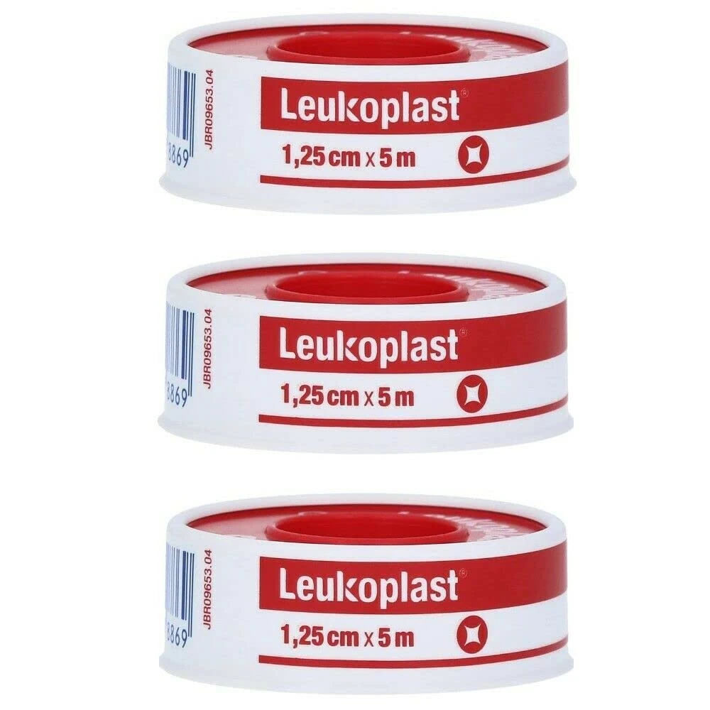 Leukoplast Classic Dressing Fixation Tape - High Adhesive Medical Tape to Fix Wound Dressings in Place - 3 x 5m x 1.25cm Tape Roll