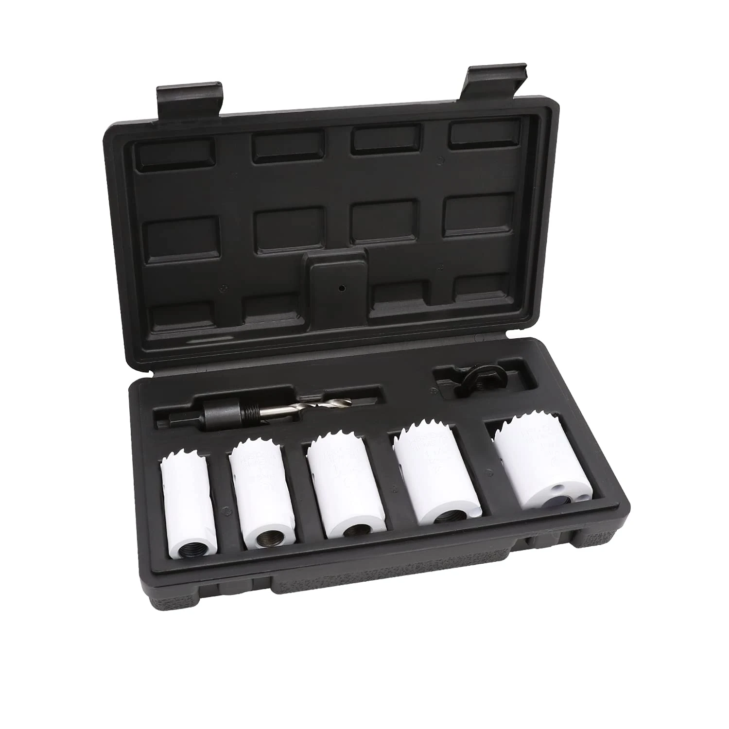 Amazon Basics 7 Piece Bi-Metal All Purpose Hole Saw Kit with Carry Case 22mm to 38mm