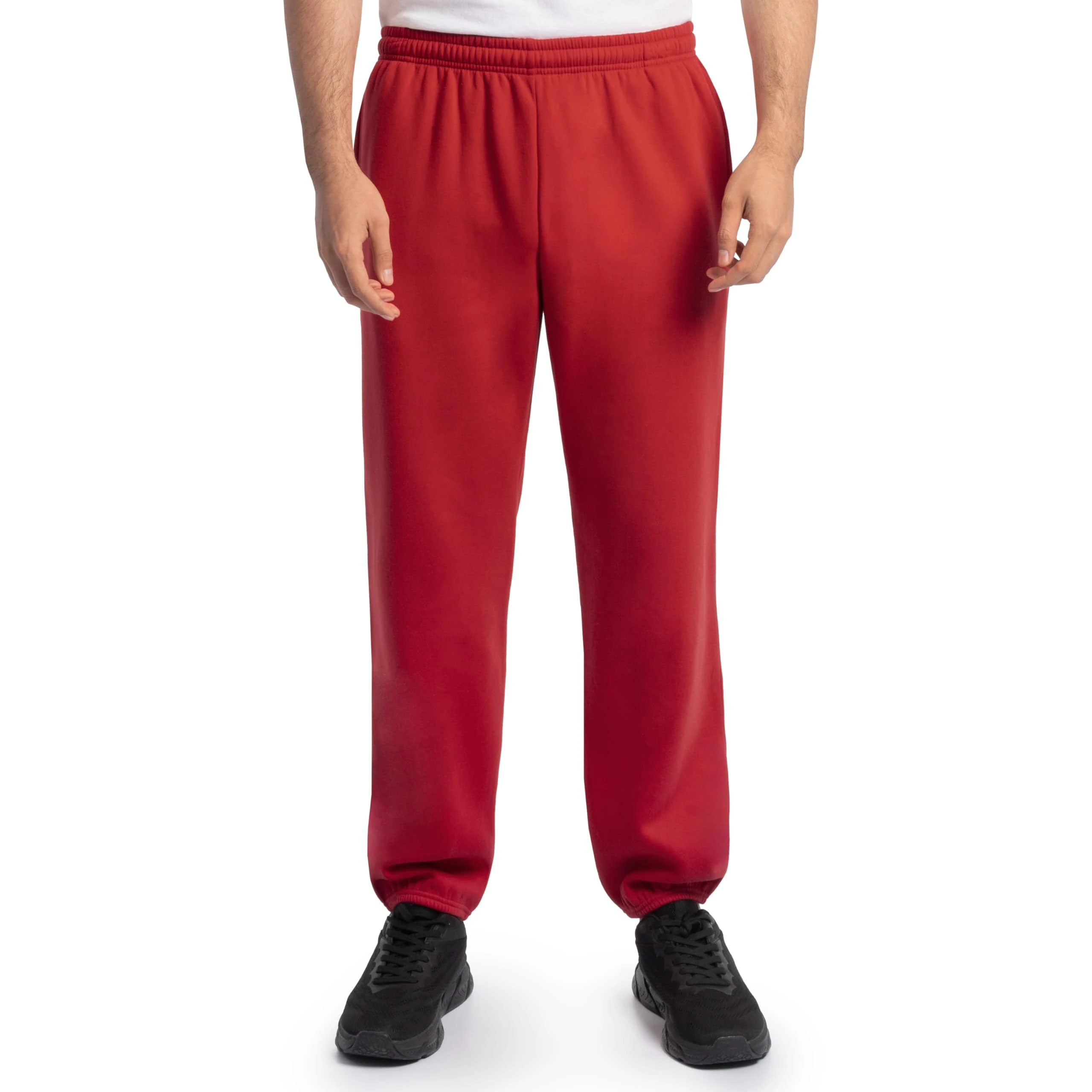 Fruit of the Loom Men's Eversoft Fleece Sweatpants, Red, M UK