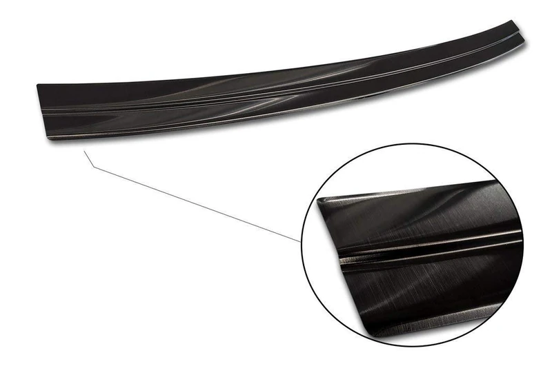 Avisa Black Stainless Steel Rear bumper protector compatible with Audi Q7 (4M) 2015-2019 & FL 2019- incl. S-Line