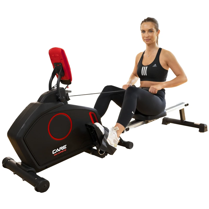 Care Fitness - Mag-Clipper RS Flat Rowing Machine - Magnetic Resistance - 8 Levels of Resistance - Central Drawing - Inertia Mass - Foldable Rowing Machine
