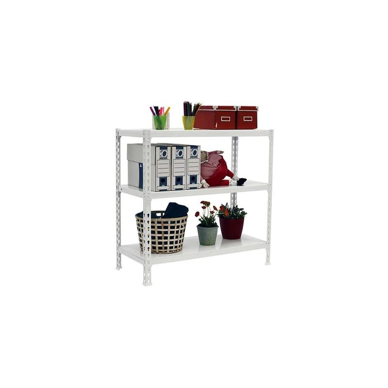 Simon Rack Garage Shelving Units 900x900x500 mm, 3 Tier Steel Rack, 180 kg per Shelf, White - Simonclick