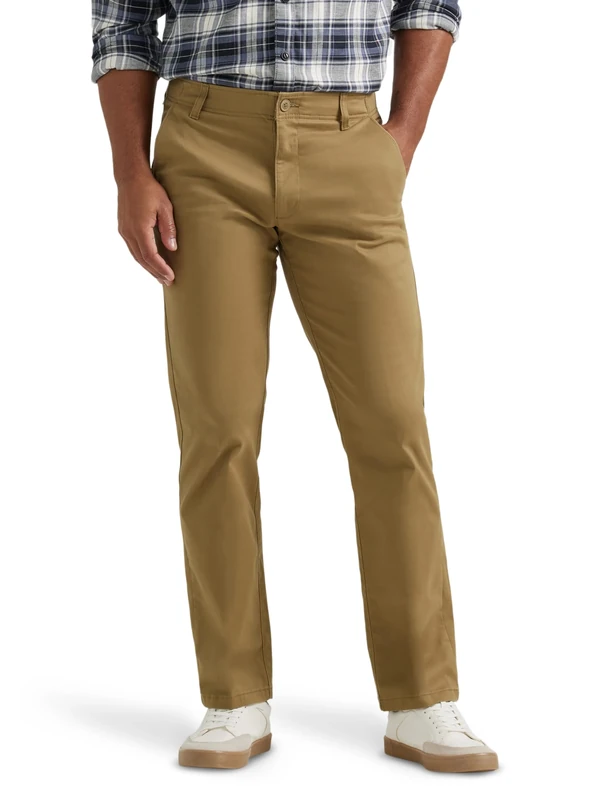 Lee Men's Performance Series Extreme Comfort Straight Fit Pant, Bronze, 29W x 30L