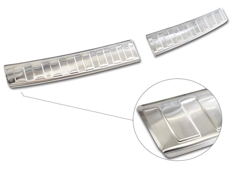 Avisa Stainless Steel Rear bumper protector compatible with Hyundai i20 III 5 doors 2020-2023 & FL 2023- 'Ribs' (2-pieces)