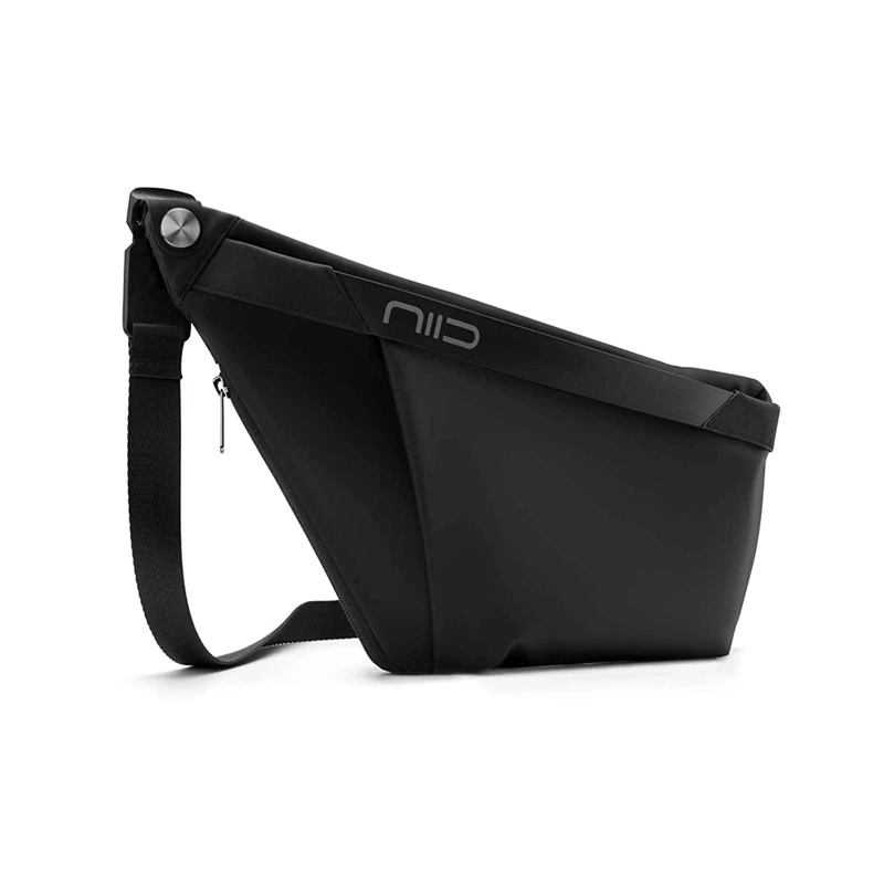NIID-FINO F4 Sling Bag Lightweight Slim Crossbody Bag for Men Anti-theft Chest Shoulder Backpack Waterproof Sleek Casual Daypack for Travel Outdoor Hiking Biking (Excluding Mask Pack), Black