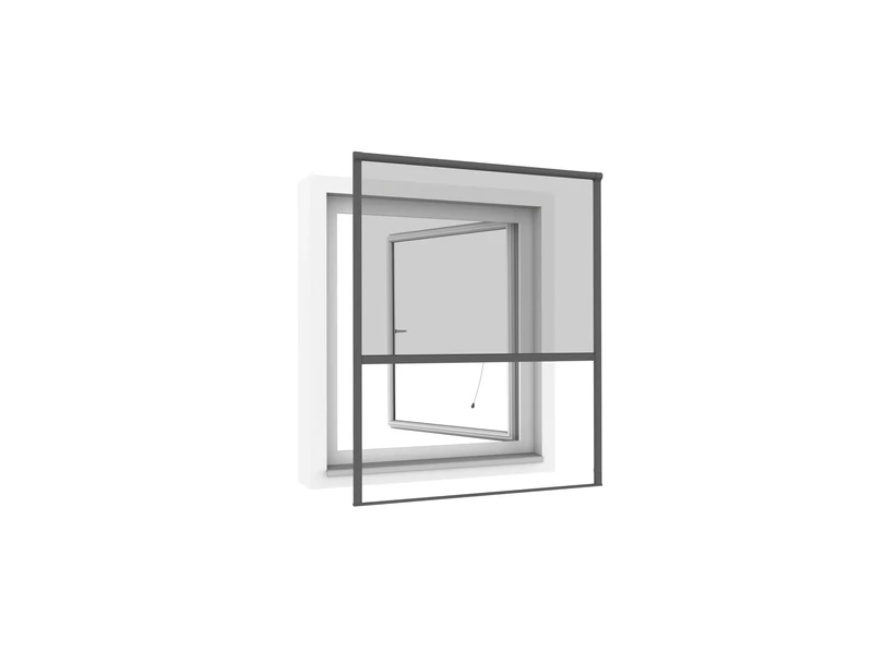 Windhager Insect Protection Roller Blind Window for Hanging, Insect Protection Roller Blind, Window Blind as Mosquito Protection, Fly Screen, Self-Assembly Kit, 130 x 160 cm, Anthracite, 03296