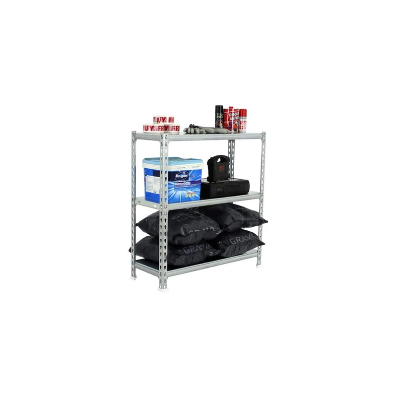 Simon Rack Garage Shelving Units 900x900x500 mm, 3 Tier Steel Rack, 180 kg per Shelf, Galvanised - Simonclick