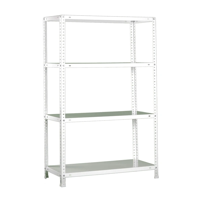 Simon Rack Garage Shelving Units 1500x800x400 mm, 4 Tier Steel Rack, 75 kg per Shelf, White - Advantage