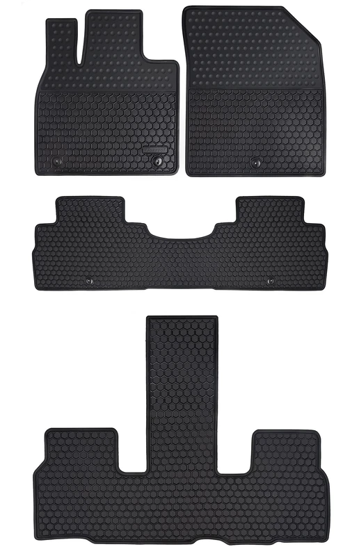 Megiteller Car Floor Mats Custom Fit for 2020 2021 2022 Hyundai Palisade Bench & Bucket Seats 3 Row Odorless Washable Heavy Duty Rubber (All Weather) Floor Liners Front and Rear Row Set Black