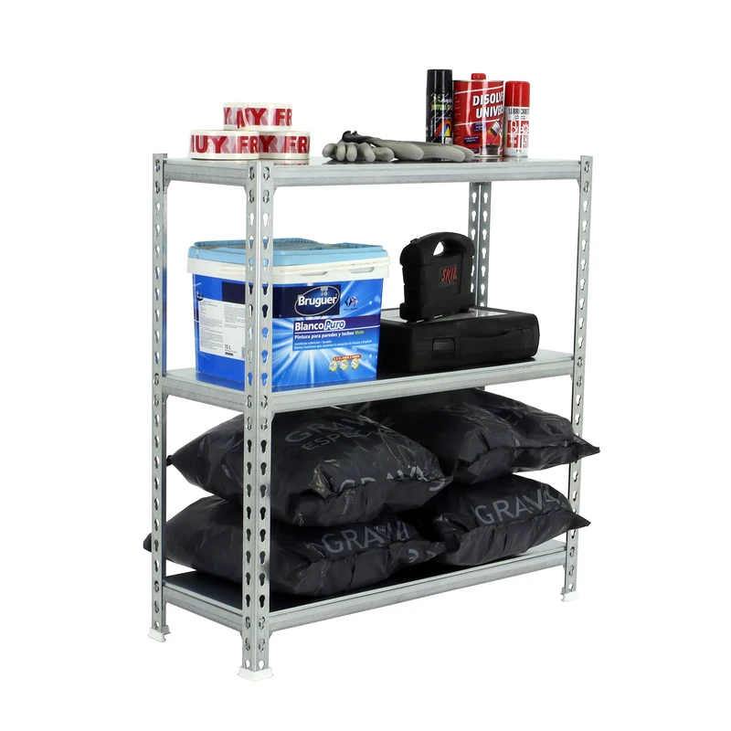 Simon Rack Garage Shelving Units 900x1200x400 mm, 3 Tier Steel Rack, 200 kg per Shelf, Galvanised - Simonclick