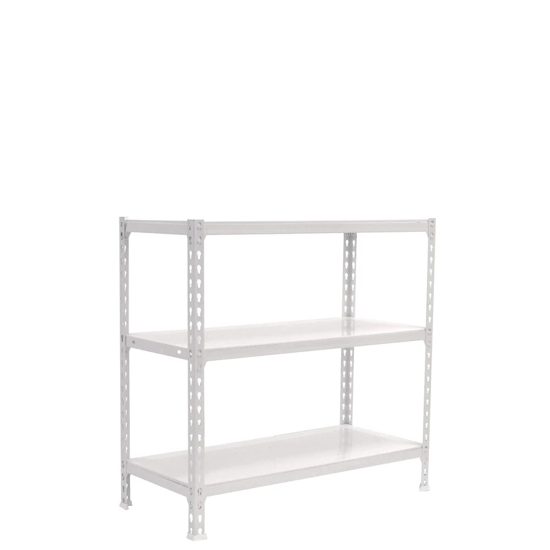 Simon Rack Garage Shelving Units 900x1000x400 mm, 3 Tier Steel Rack, 180 kg per Shelf, White - Simonclick