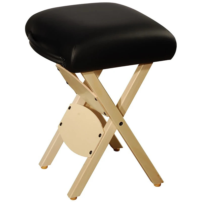 Master Massage Tables Lightweight Wooden Handy Folding Massage Stool-Black