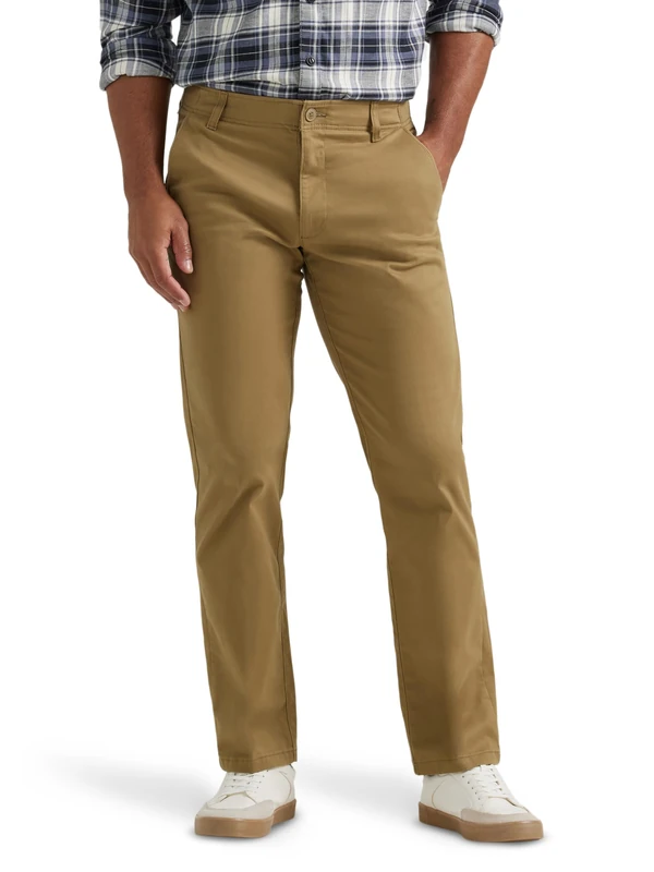 Lee Men's Performance Series Extreme Comfort Straight Fit Pant, Bronze, 36W x 30L