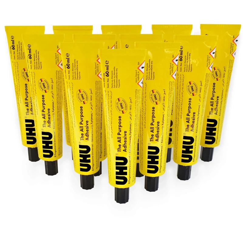 UHU All Purpose Adhesive Glue - 60ml - Pack of 12 Tubes