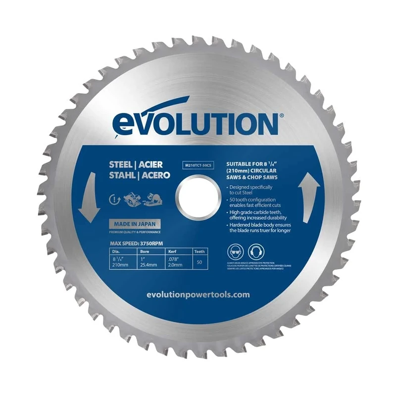 Evolution Power Tools M210TCT-50CS, Mild Steel, 210mm