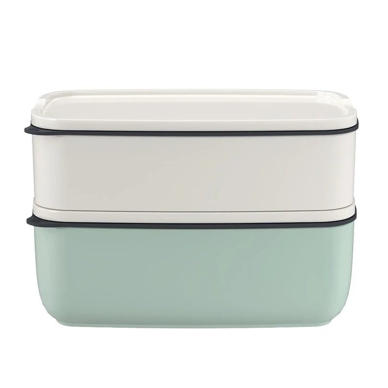 like. by Villeroy & Boch – ToGo & ToStay - lunch box set, 2 pieces, premium porcelain, rectangular, White/Mint green