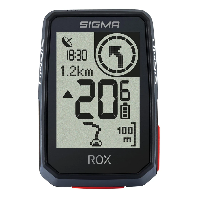 Sigma ROX 2.0 Black, Wireless Bike Computer with GPS & Navigation, 2.0'' FSTN Display, GPS Sensor, E-bike Ready, IPX7 Water Resistant, 15 hours Battery Life, For Pure Riding Pleasure