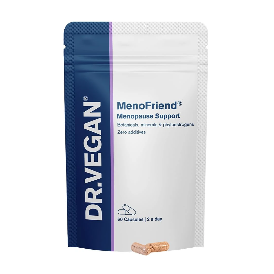 MenoFriend | Menopause Support | Botanicals, Minerals and Phytoestrogens | 60 Vegan Capsules | Two-A-Day | DR.VEGAN