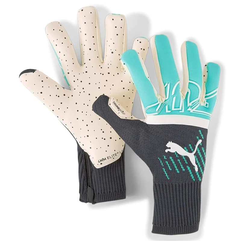 PUMA Unisex FUTURE Z Grip 1 Hybrid Goalkeeper Gloves, Green Glare-Elektro Aqua, size: 8.5