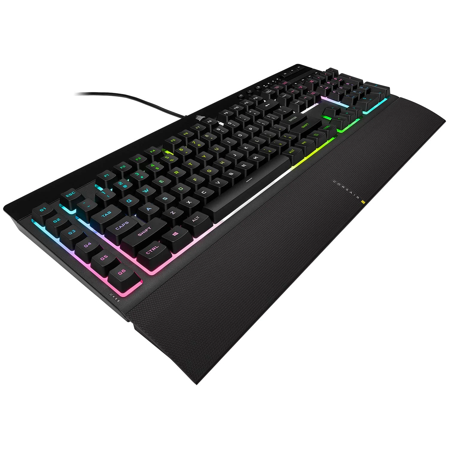 Corsair K55 RGB PRO XT Wired Membrane Gaming Keyboard - IP42 Dust and Liquid Resistant - 6 Macro Keys with Elgato Integration - iCUE - QWERTY IT - PC, Mac, Xbox - Black