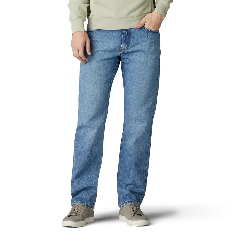 Lee Men's Regular fit Straight Leg Jeans, Vintage Stone, 40W x 28L