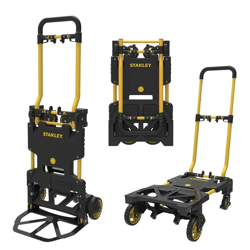 Stanley FT585 Yellow and Black 2-in-1 Folding Hand Truck, Max Load 137kg