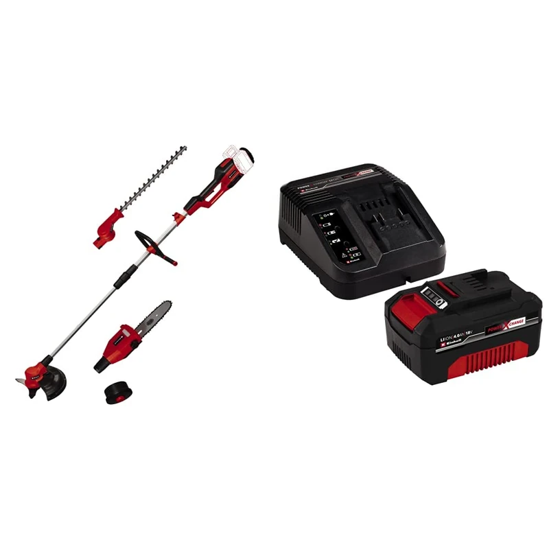 Einhell Multifunction Tool GE-LM 36/4in1 Li Solo Power X-Change - Supplied with 4.0Ah Battery and Charger (Lithium-Ion, Brushless Motor, Hedge Trimmer Head with 7 Tilt Settings)