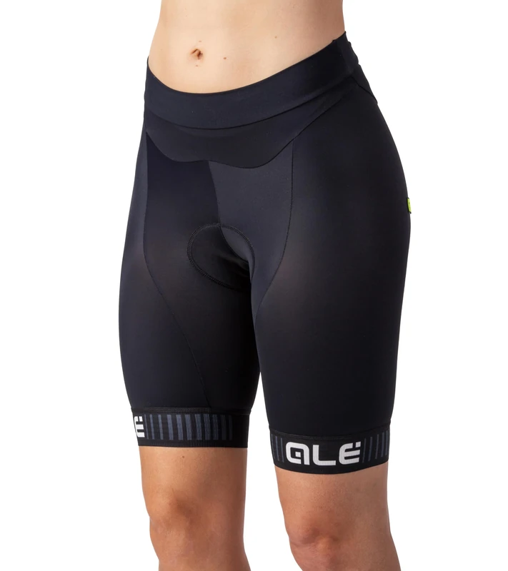 Alé Cycling Women's Solid Traguardo Cycling Shorts, Black/White, 3XL