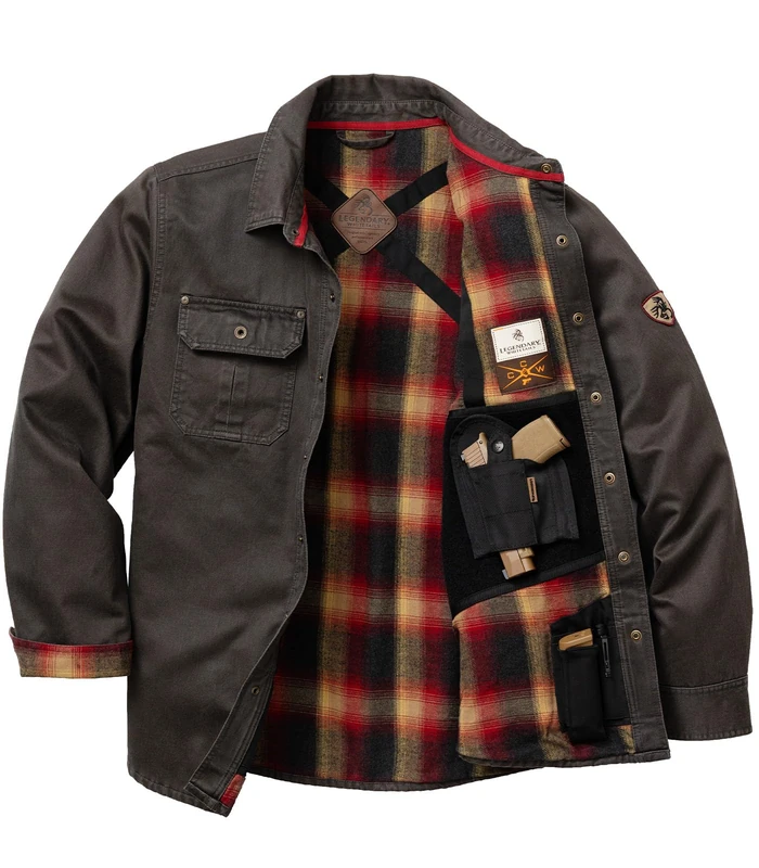 Legendary Whitetails Men's Conceal and Carry Journeyman Shirt Jacket, Tarmac, Large - Image 1