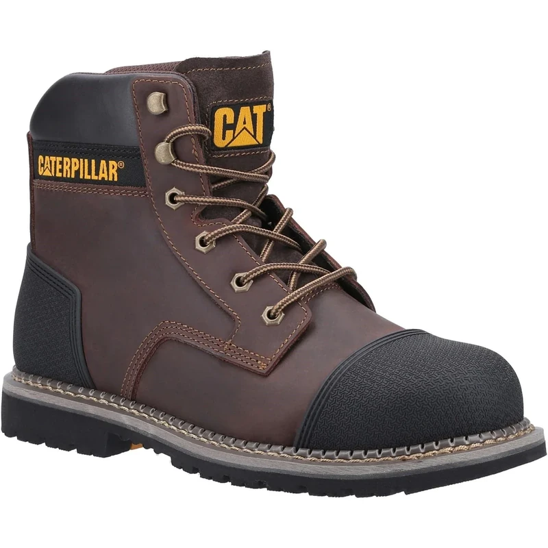 Caterpillar Male Powerplant S3 Safety Boot, Brown, 9
