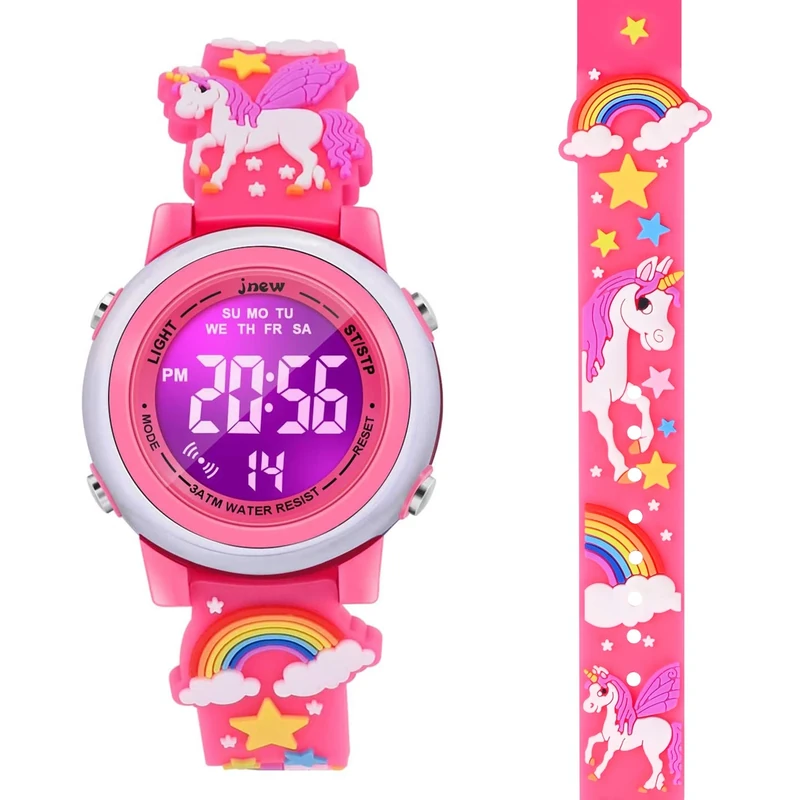 Dotodo 3D Cartoon Watches for Kids Ages 3-8 - Unicorn Toys for 4-10 Year Olds - Thanksgiving & Back to School Gifts - Red
