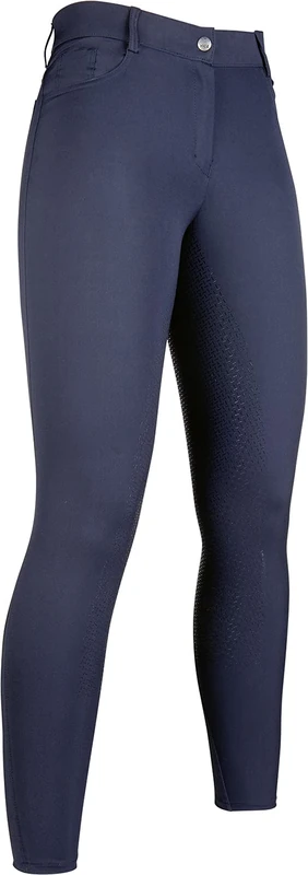 Hkm 12572 Sunshine Riding Breeches Silicone Full Seat Children Dark Blue 134