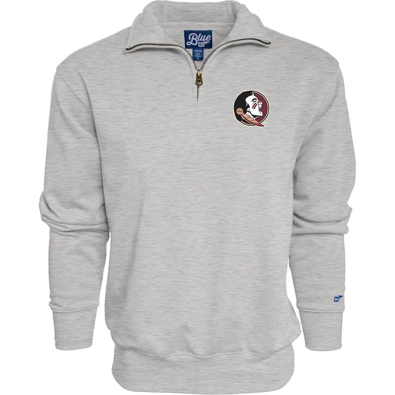 Blue 84 Men's Quarter Zip Sweatshirt Icon, Grey, L
