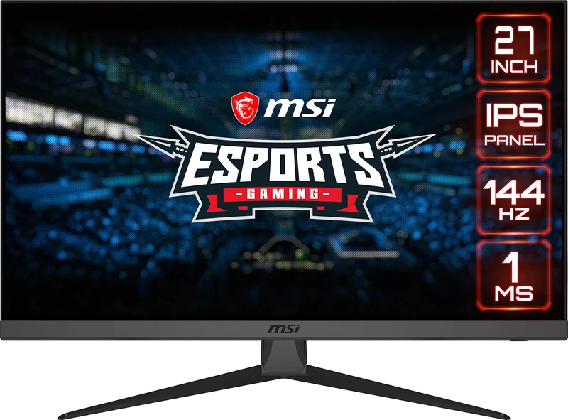 MSI Optix G272 Esports Gaming IPS Monitor - 27 Inch, 16:9 Full HD (1920 x 1080), IPS, 144Hz, 1ms, Adaptive Sync, DisplayPort, HDMI, Wide Color Gamut, Night Vision, Anti-Flicker,Less Blue light, Black