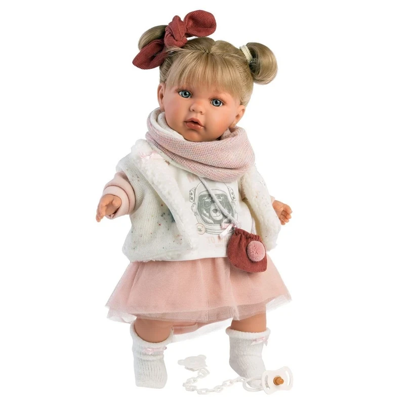 Llorens Julia with Blonde Hair and Blue Eyes Baby Doll with Soft Body Including Trendy Outfit and Dummy 42 cm 1042402