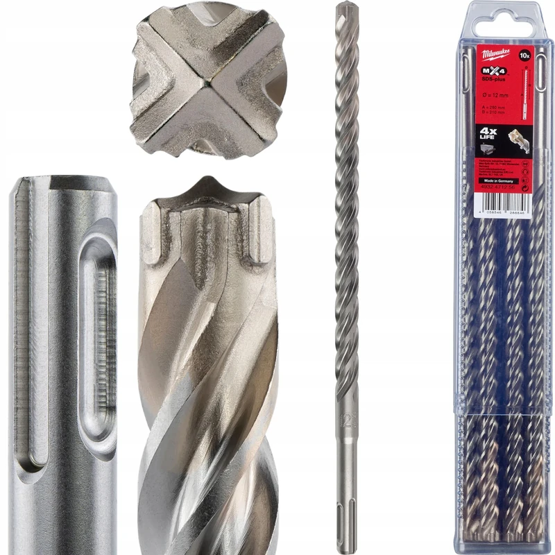 Milwaukee milw SDS+ MX4 12X260-10 PC 4932471256, Multicoloured