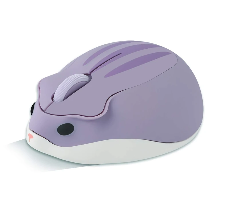 Wireless Mouse,Cute Mini Hamster Shape Optical Mouse,1200 DPI Noise Reduction Ultra Portable Travel Mice,2.4 GHz with USB Unifying Receiver,for PC Mac Laptop Computer Kids Girl Gift(Purple)