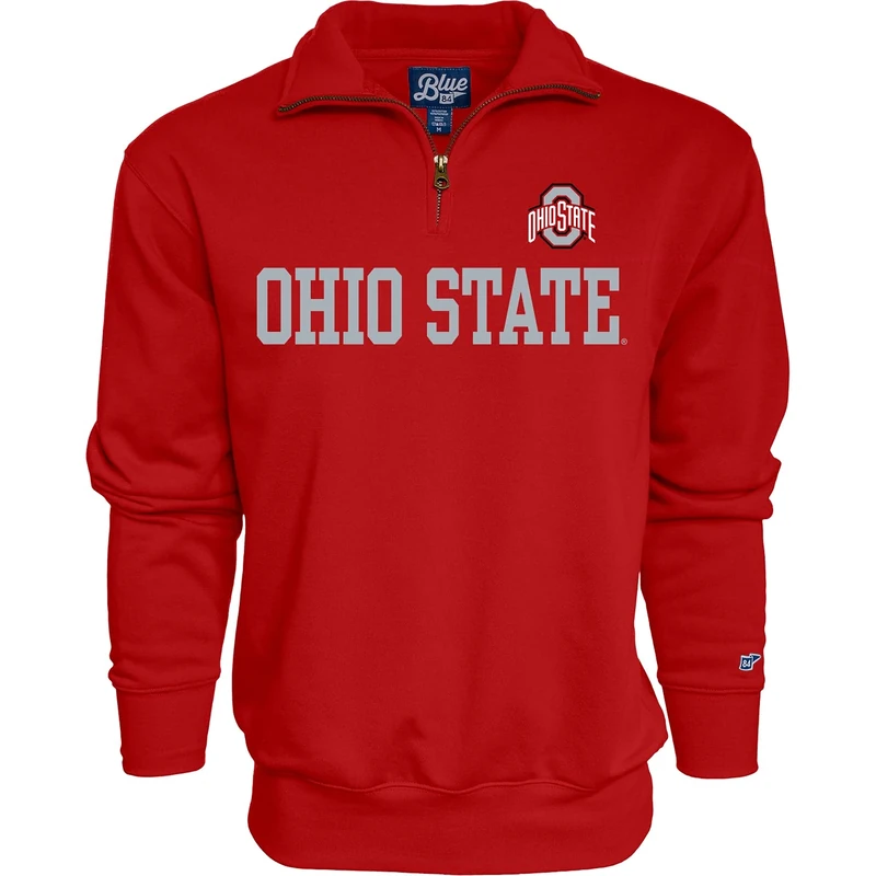 Blue 84 Ohio State Buckeyes Quarter Zip Sweatshirt Team Color