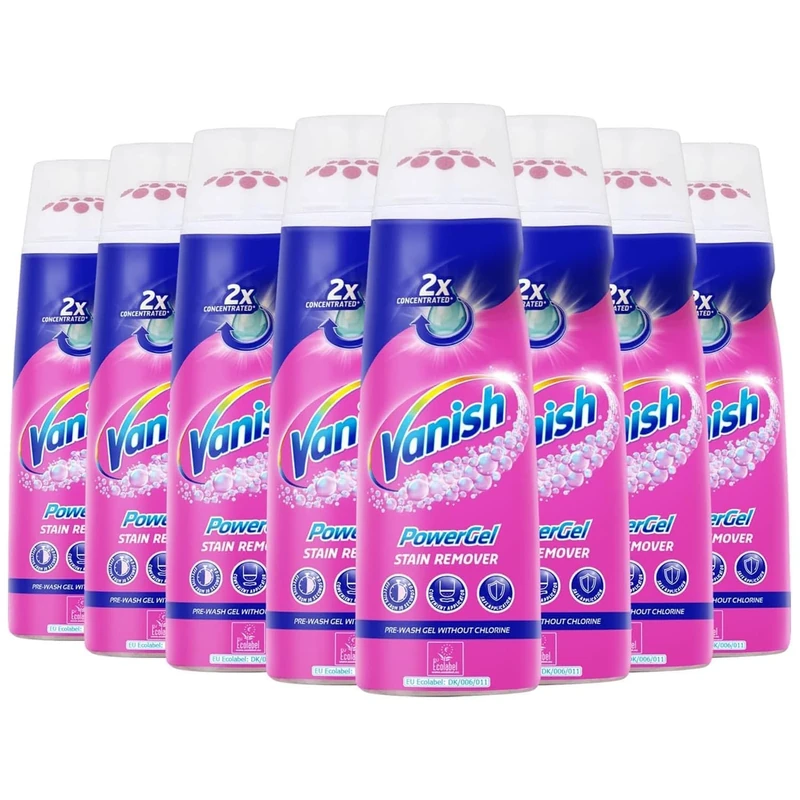 Vanish Oxi Action Power Gel Stain Remover 200ml (Pack of 8) - Multi-Purpose Cleaner for Stains & Odors