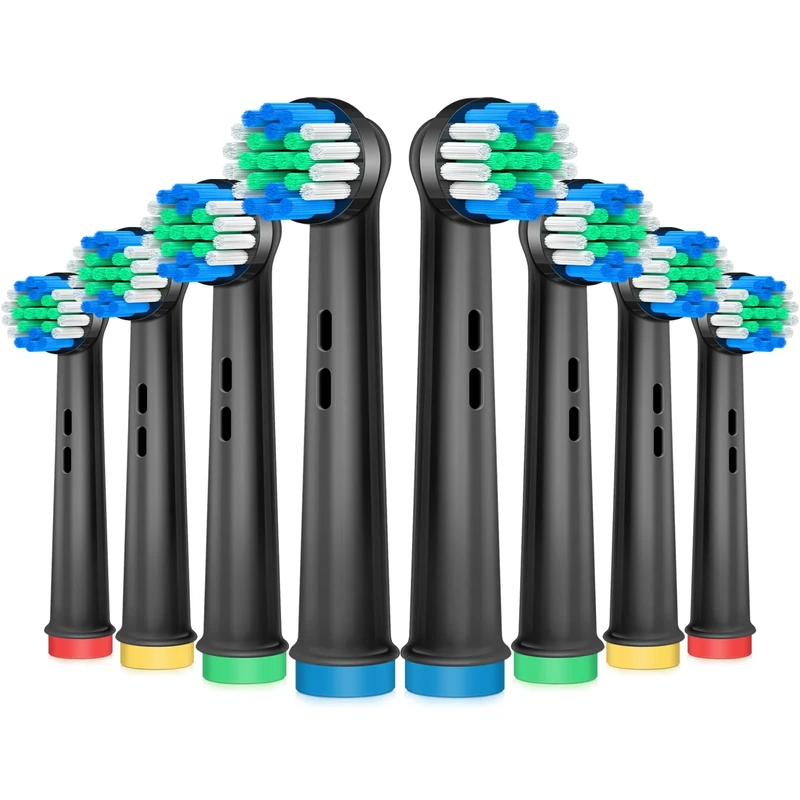 AnjoCare Replacement Brush Heads for Oral B, 8 Pack Electric Toothbrush Heads Compatible with Oral B Braun Pro1000/3000/5000/7000, Rechargeable Toothbrush Heads for Vitality and More
