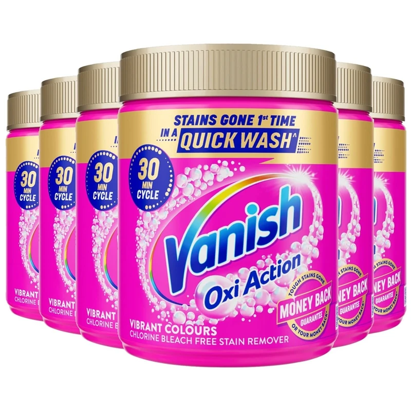 Vanish Gold Oxi Action Laundry Booster and Stain Remover Powder for Colours | Pack of 6 | 470g Each | 6 x 470g | Packaging May Vary