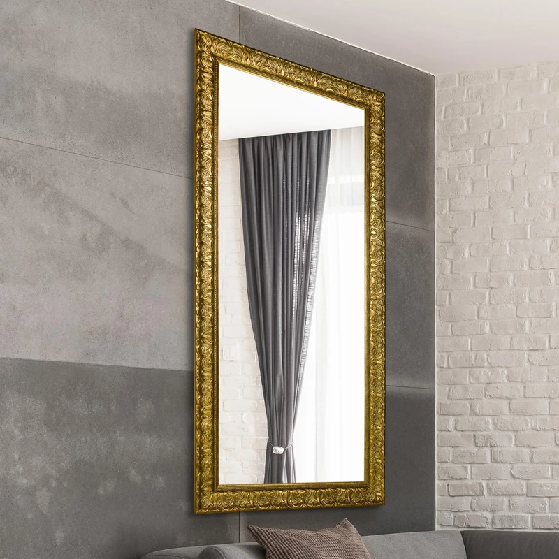 MirrorOutlet Bronze/Gold Extra Large Wooden Leaner/Wall hanging Mirror. Rectangular for Lounge, Dining Room, Bedroom, Bathroom and more - UK's Largest Stockist. 164cm X 72cm, LG527