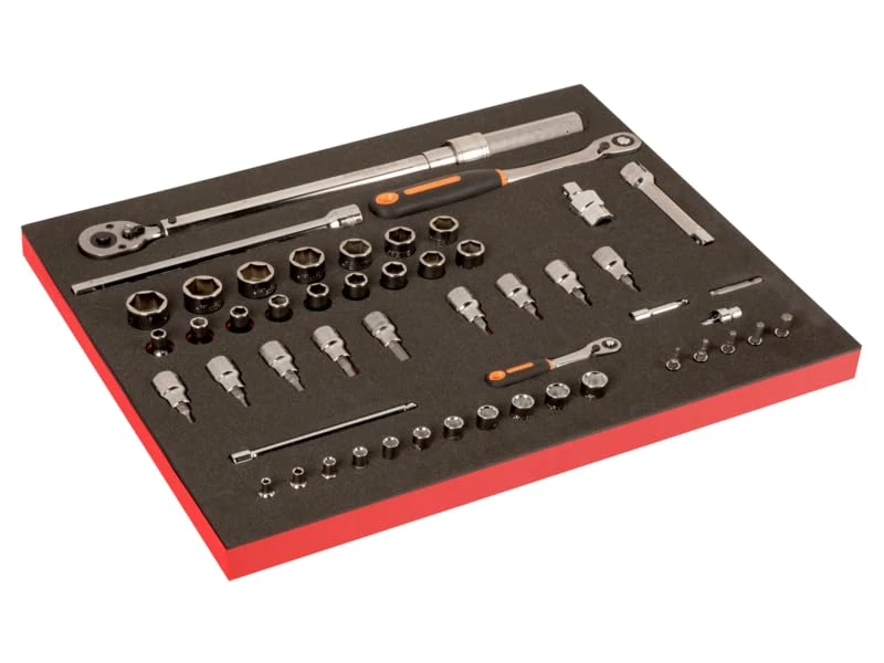 Tool Kit 1/2 1/4 Socket Set with Ratchet and Torque Wrench 51 Pieces