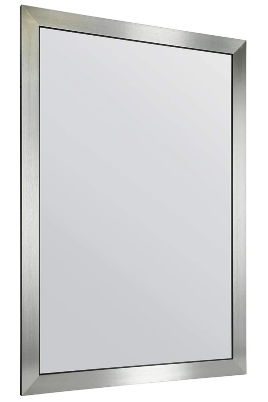 MirrorOutlet Brushed Silver Extra Large Wall hanging Mirror. Rectangular for Lounge, Dining Room, Bedroom, Bathroom and more - UK's Largest Stockist. 100cm X 70cm, LG529