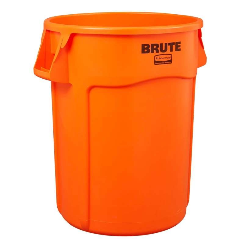 Rubbermaid Commercial Products Vented Brute Round Container 167 Litre High Vis Orange 2119307
