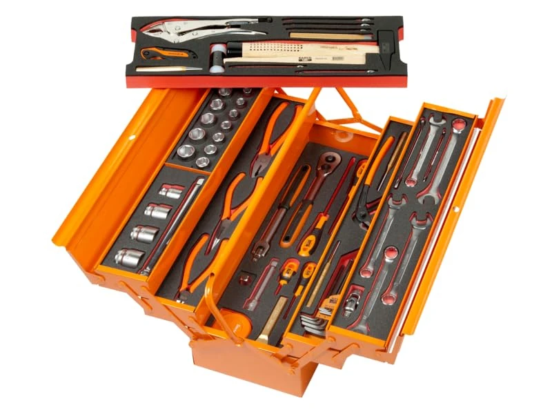 Bahco 68-Tool Metal Toolbox with Foam and Locking Lid (69 Pieces) - Image 1