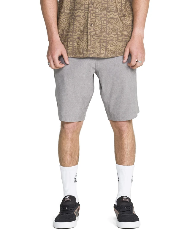 Volcom Men's Kerosene 21" Hybrid Chino Shorts, Heather Grey, 28